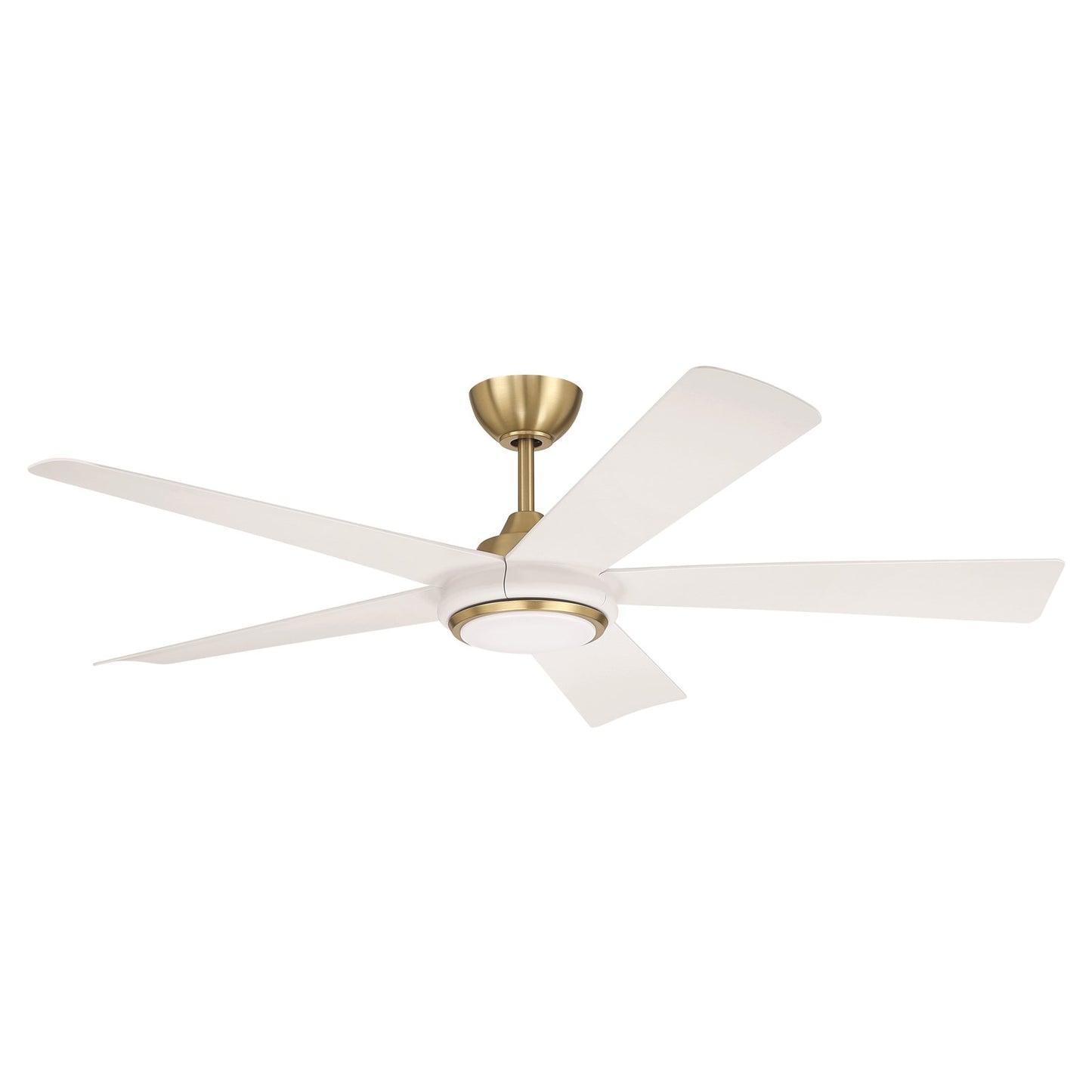 Craftmade Frye 52" 5-Blade 1 Light Ceiling Fan, Satin Brass/White - FRY52SBW5
