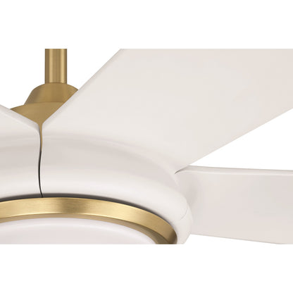 Craftmade Frye 52" 5-Blade 1 Light Ceiling Fan, Satin Brass/White