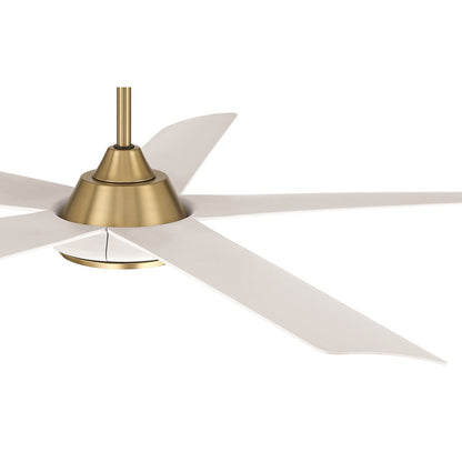 Craftmade Frye 52" 5-Blade 1 Light Ceiling Fan, Satin Brass/White