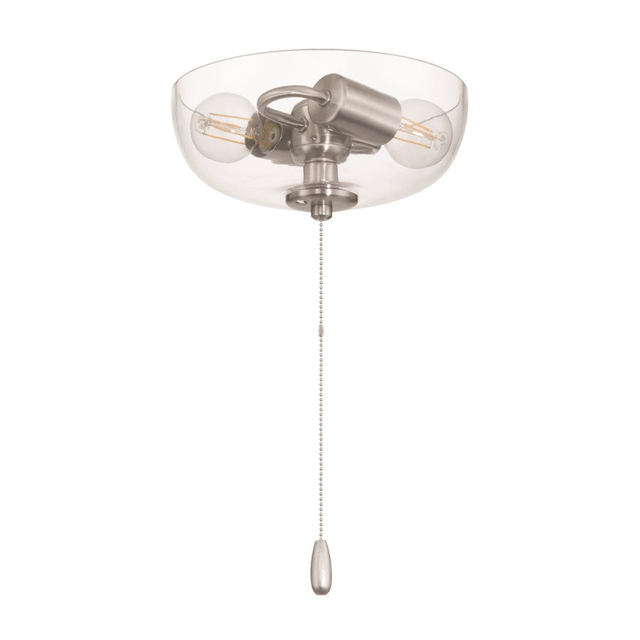Craftmade 2Lt BowlLt Kit, Nickel (Clear Glass) - LK2601-2L-BNK