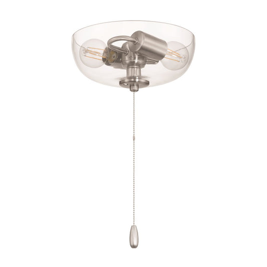 Craftmade 2Lt BowlLt Kit, Nickel (Clear Glass) - LK2601-2L-BNK