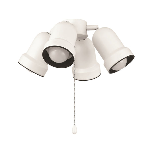 Craftmade LK2614 16in 4-Light Ceiling Fan Light Kit | Modern White Steel and Adjustable Shades | Living Room & Bedroom Fan Light | Model LK2614-4L-LED-W