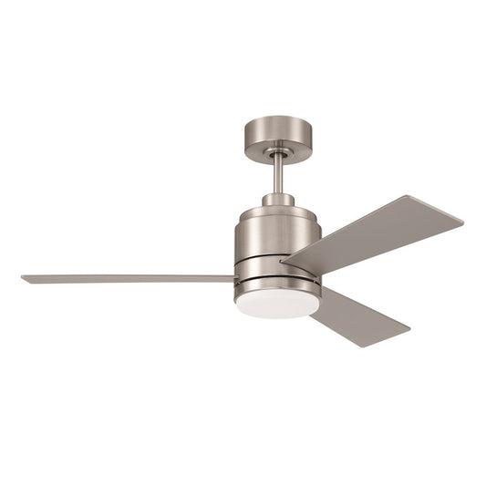 Craftmade McCoy 1 Light 42" Ceiling Fan, Brushed Nickel/White Frost - MCY42BNK3