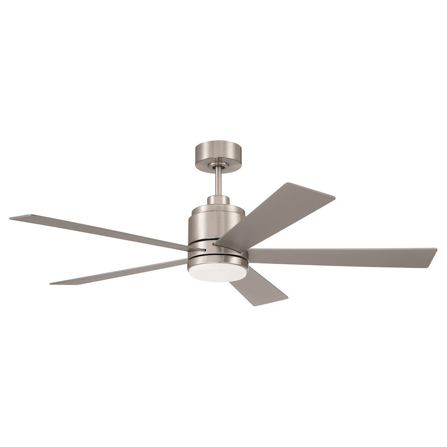 Craftmade McCoy 1 Light 52" 5 Blade Ceiling Fan, Nickel/White - MCY52BNK5