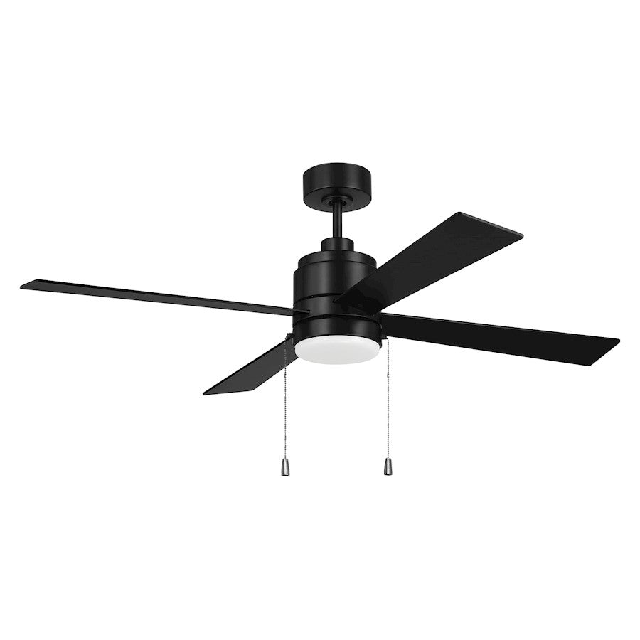 Craftmade McCoy 1 Light 52" Pull Chain Ceiling Fan, Black/White - MCY52FB4-PC