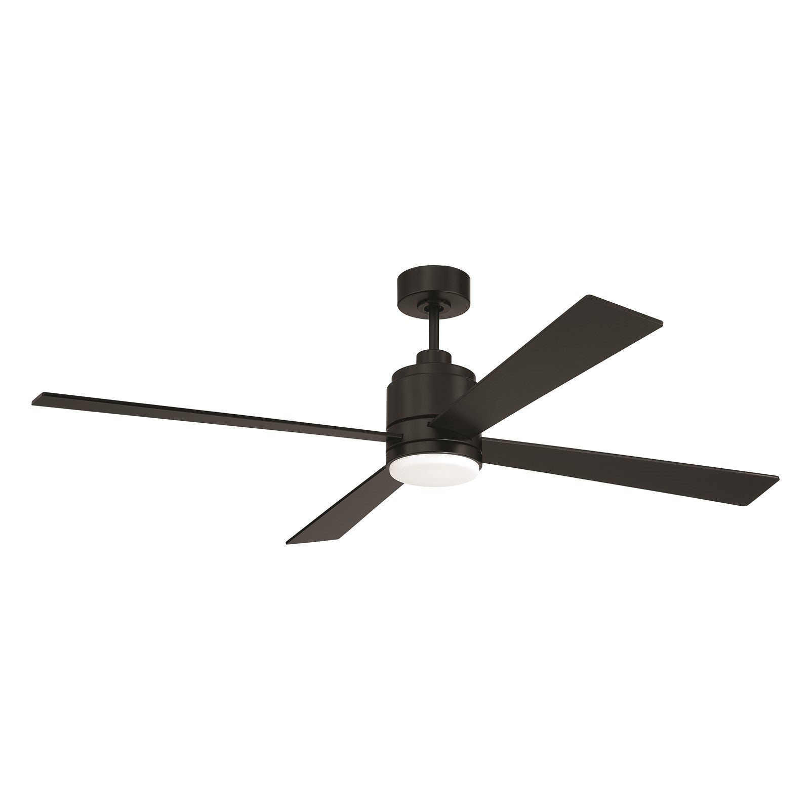 Craftmade McCoy 60" 4-Blade Ceiling Fan, Black/Blk Blades;Lt, Black