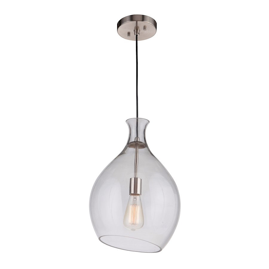 1 Light 11.3" Pendant, Polished Nickel