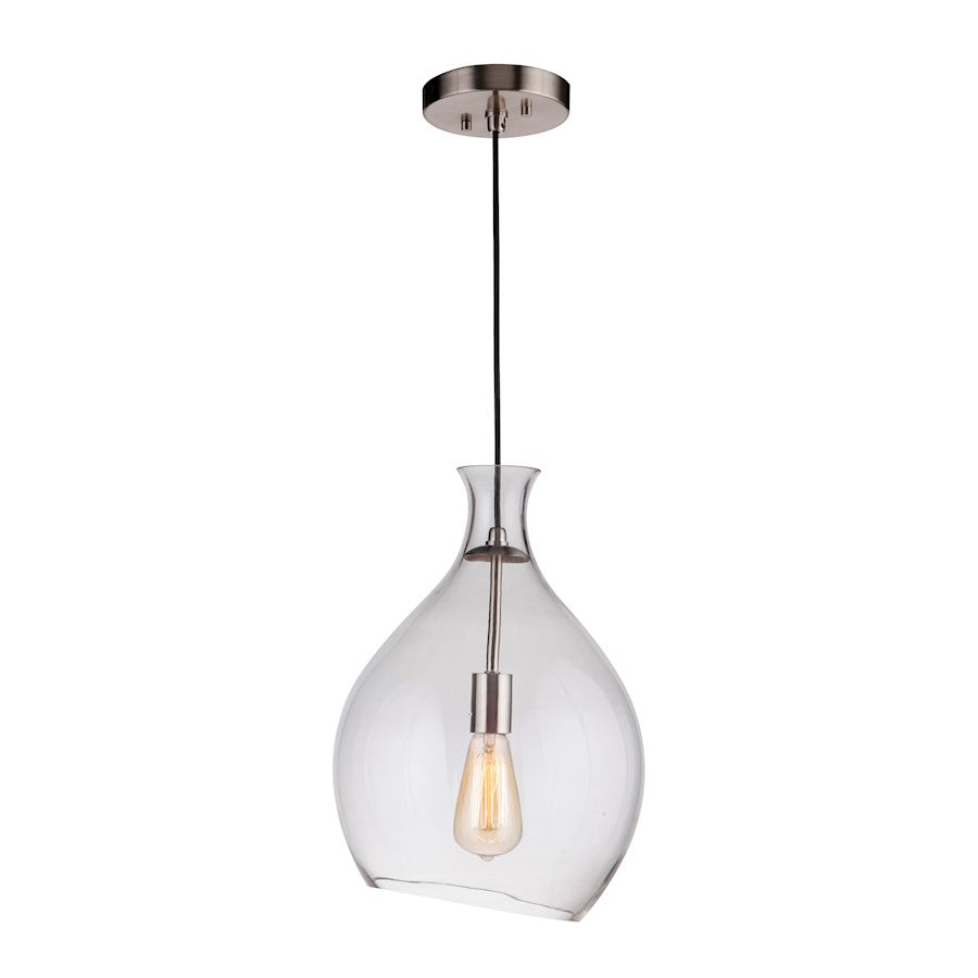 1 Light 11.3" Pendant, Polished Nickel