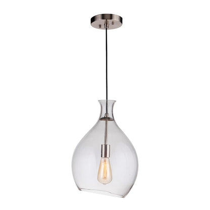 1 Light 11.3" Pendant, Polished Nickel