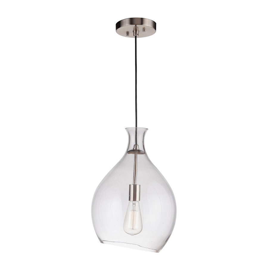 1 Light 11.3" Pendant, Polished Nickel