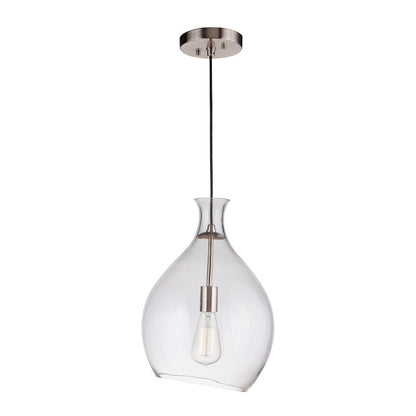 1 Light 11.3" Pendant, Polished Nickel