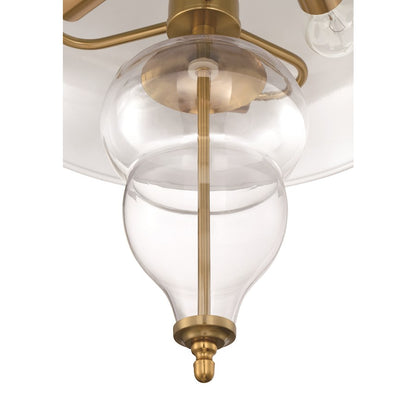 3 Light Pendant Satin Brass