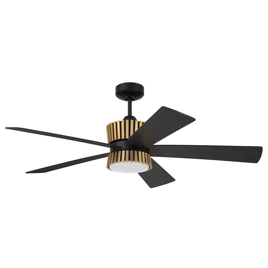 Craftmade Theiry 1 Light 52" Ceiling Fan, Black/Black Walnut/White - TRY52FBSB5