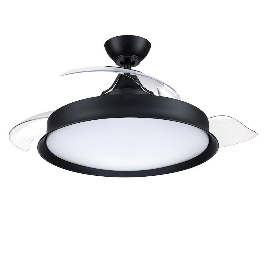 Craftmade Union 1 Light 42" Ceiling Fan, Black/Clear Acrylic/White - UN42FB3