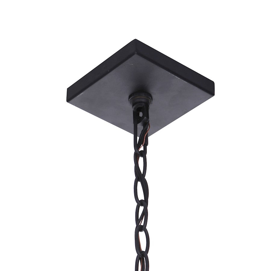 1 Light Large Outdoor Pendant Textured Matte Black