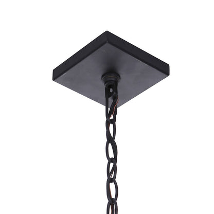 1 Light Large Outdoor Pendant Textured Matte Black