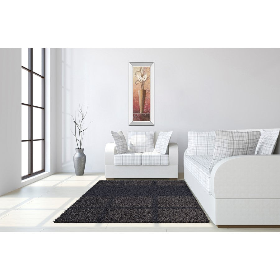 Classy Living Elegant Vase Bloom Wall Art 18x42in | Traditional Botanical with Mirrored Frame | Living Room & Bedroom Vertical Decor | 18 x | Model 1029MF