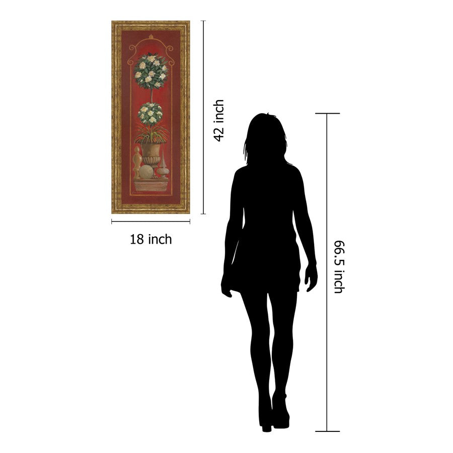 Classy Living Elegant Topiary Wall Art 18x42in | Traditional Gilded Radiance Frame with Glass | Living Room & Office Decor | 1 x 18 x 42 in | Model 1032