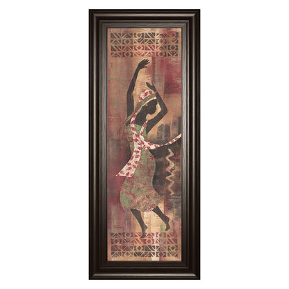 Classy Living Graceful Reflection II 18x42in Wall Art | Contemporary Multicolor Paper on MDF in Dark Chocolate Frame | Living Room & Office | Model 1051