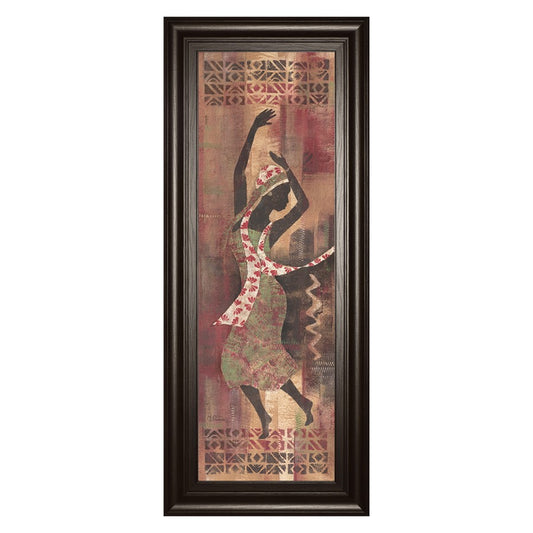 Classy Living Graceful Reflection II 18x42in Wall Art | Contemporary Multicolor Paper on MDF in Dark Chocolate Frame | Living Room & Office | Model 1051