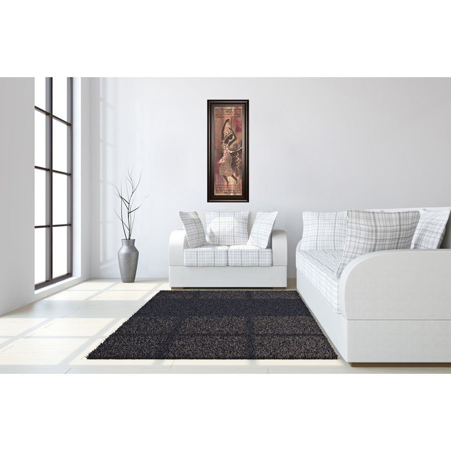 Classy Living Graceful Reflection II 18x42in Wall Art | Contemporary Multicolor Paper on MDF in Dark Chocolate Frame | Living Room & Office | Model 1051