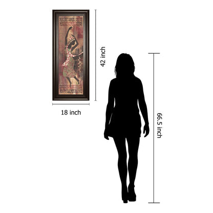 Classy Living Graceful Reflection II 18x42in Wall Art | Contemporary Multicolor Paper on MDF in Dark Chocolate Frame | Living Room & Office | Model 1051
