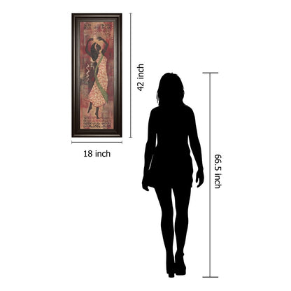 Classy Living Graceful Silhouette 18x42in Wall Art | Contemporary Dark Chocolate MDF Frame with Glass | Living Room & Office Decor | 1 x 18 x | Model 1052