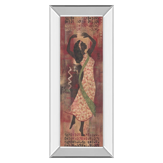 Classy Living Graceful Silhouette 18x42in Wall Art | Contemporary Mirrored Frame and Multicolor Paper Print | Living Room & Office Decor | Model 1052MF