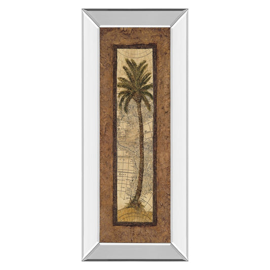 Classy Living Palm Map View Wall Art 18x42in | Traditional Mirrored Frame | Living Room & Office Statement Decor | 3 x 18 x 42 in | Model 1055MF