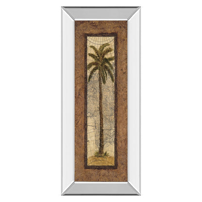 Classy Living Palm Terrain Study 18x42in Wall Art | Traditional Mirrored Frame with Palm Tree Map Artwork | Living Room & Office Decor | 18 | Model 1056MF