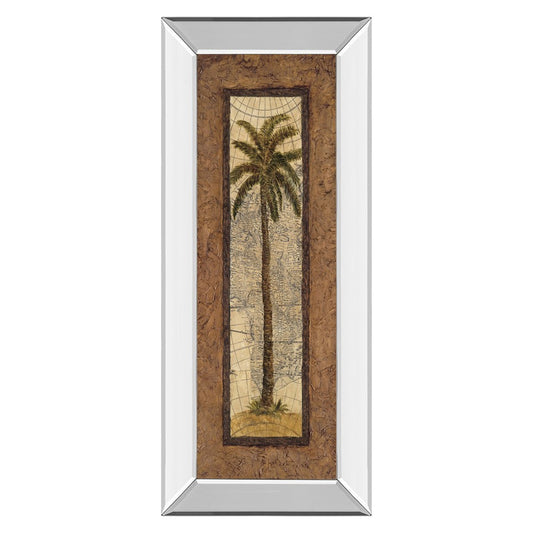 Classy Living Palm Terrain Study 18x42in Wall Art | Traditional Mirrored Frame with Palm Tree Map Artwork | Living Room & Office Decor | 18 | Model 1056MF