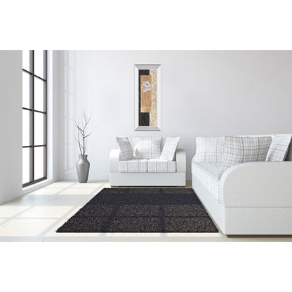 Classy Living Elegant Bloom 42in Vertical Wall Art | Traditional Floral on Black, Gold & Beige Paper | Living Room & Bedroom Decor | 18 x | Model 1057MF