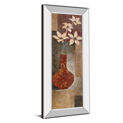 Classy Living Baroque Floral I 18x42in Wall Art | Traditional Floral Graphic Art in Mirrored Frame | Living Room & Bedroom Decor | 18 x 42 | Model 1062MF