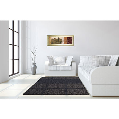 Classy Living Tuscan Harmony Wall Art 42x18in | Transitional Multicolor Paper Art in Crisp Chardonnay MDF Frame | Living Room & Office Decor | Model 1095