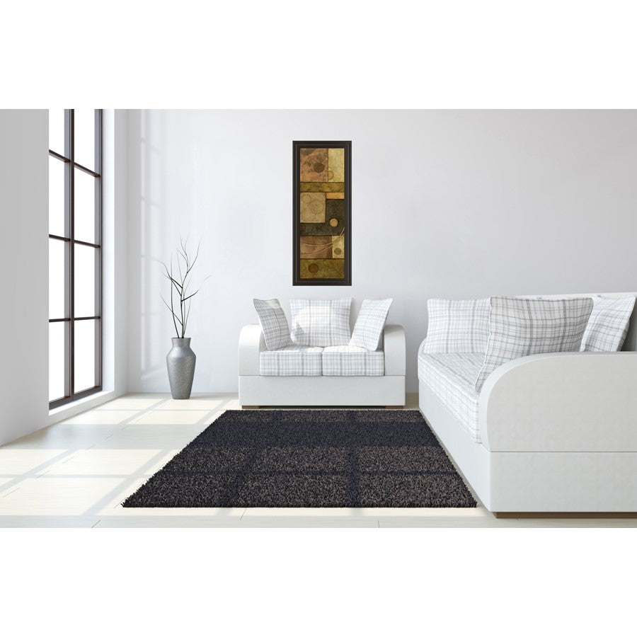 Classy Living Golden Circuit 18x42in Rectangular Wall Art | Transitional Multicolor Mixed Media on Paper in Dark Chocolate MDF Frame | Living | Model 1098