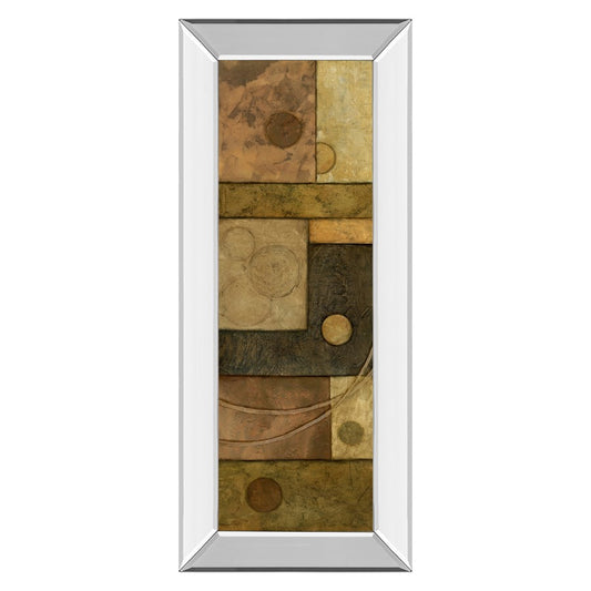 Classy Living Golden Circuit 18x42in Wall Art | Transitional Mixed Media on Paper in Mirrored Frame | Living Room & Office Decor | 18 x 42 | Model 1098MF