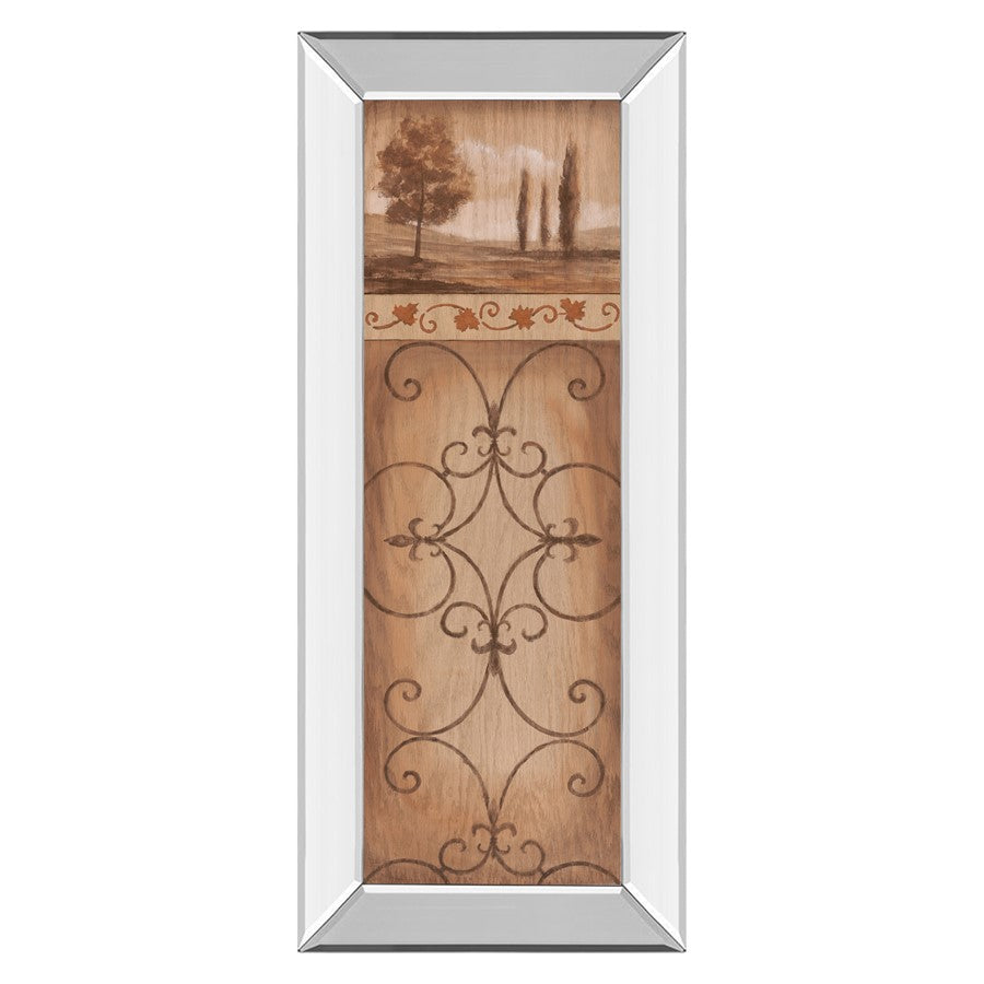 Classy Living Serene Scrollwork 18x42in Wall Art | Transitional Mirrored Frame Landscape | Living Room & Office Decor | 18 x 42 x 3 in | Model 1101MF