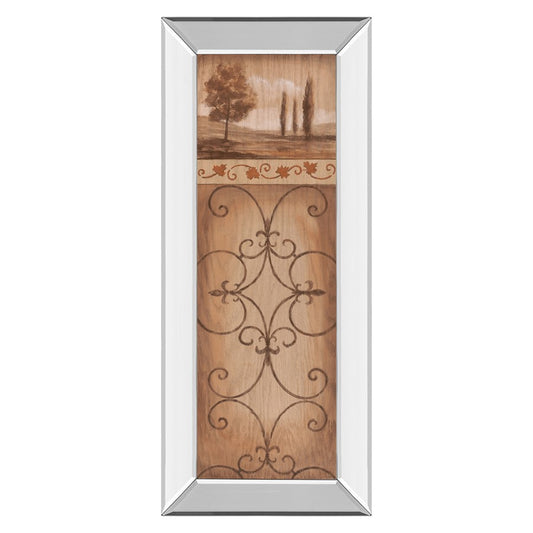 Classy Living Serene Scrollwork 18x42in Wall Art | Transitional Mirrored Frame Landscape | Living Room & Office Decor | 18 x 42 x 3 in | Model 1101MF