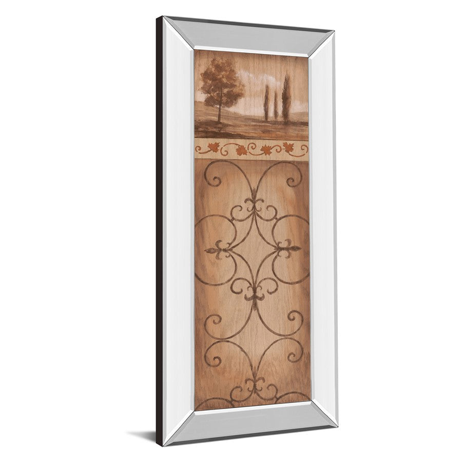 Classy Living Serene Scrollwork 18x42in Wall Art | Transitional Mirrored Frame Landscape | Living Room & Office Decor | 18 x 42 x 3 in | Model 1101MF