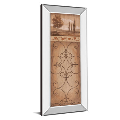 Classy Living Serene Scrollwork 18x42in Wall Art | Transitional Mirrored Frame Landscape | Living Room & Office Decor | 18 x 42 x 3 in | Model 1101MF