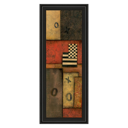 Classy Living Right Move I 18x42in Wall Art | Transitional Mixed Media on Paper in Midnight Aura MDF Frame | Living Room & Office Decor | 1 x | Model 1102