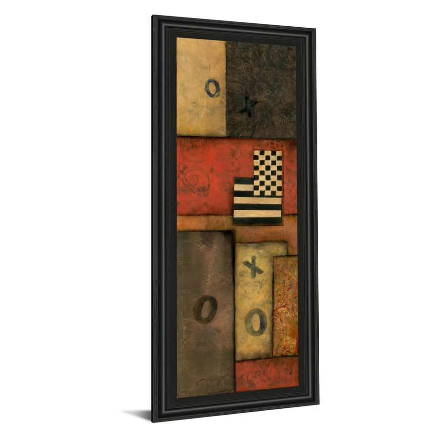 Classy Living Right Move I 18x42in Wall Art | Transitional Mixed Media on Paper in Midnight Aura MDF Frame | Living Room & Office Decor | 1 x | Model 1102
