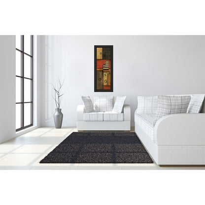 Classy Living Right Move I 18x42in Wall Art | Transitional Mixed Media on Paper in Midnight Aura MDF Frame | Living Room & Office Decor | 1 x | Model 1102