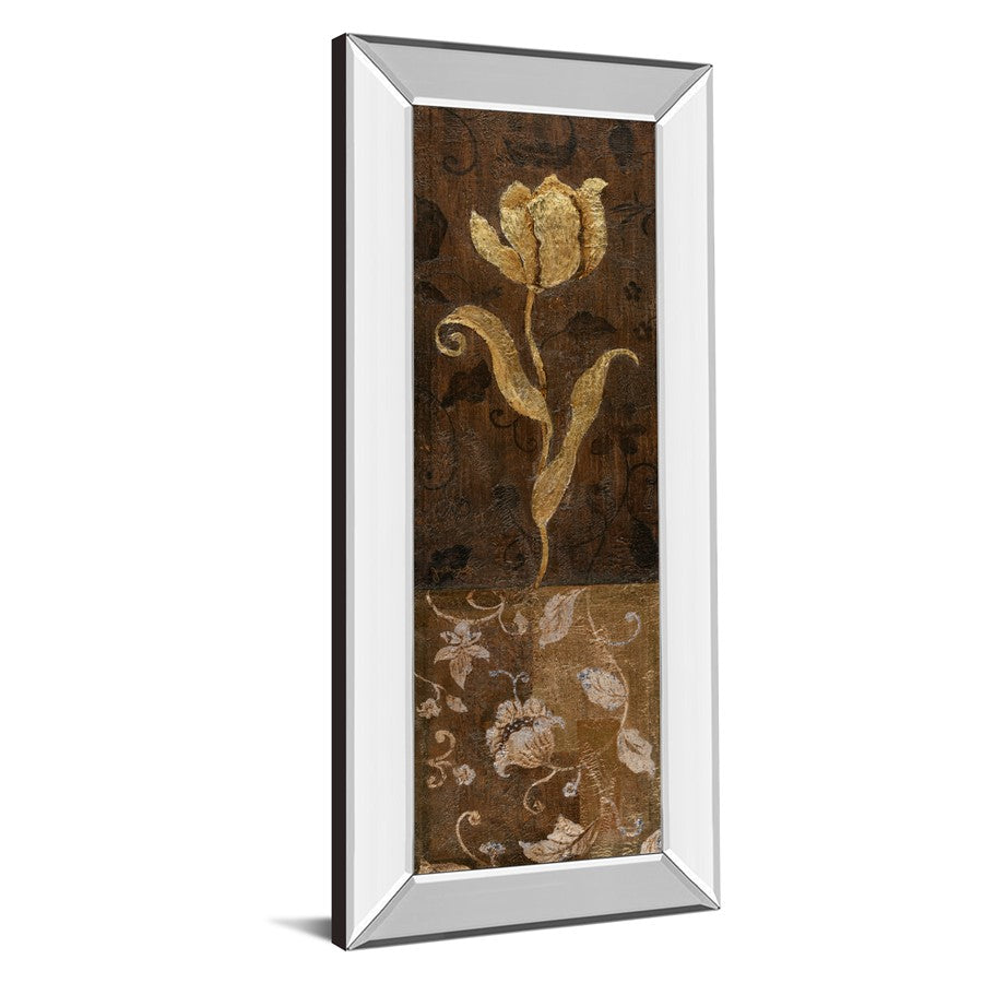 Classy Living Golden Tulip II 18x42in Wall Art | Transitional Mirrored Frame with Glass | Living Room & Office Decor | 18 x 42 x 3 in | Model 1106MF