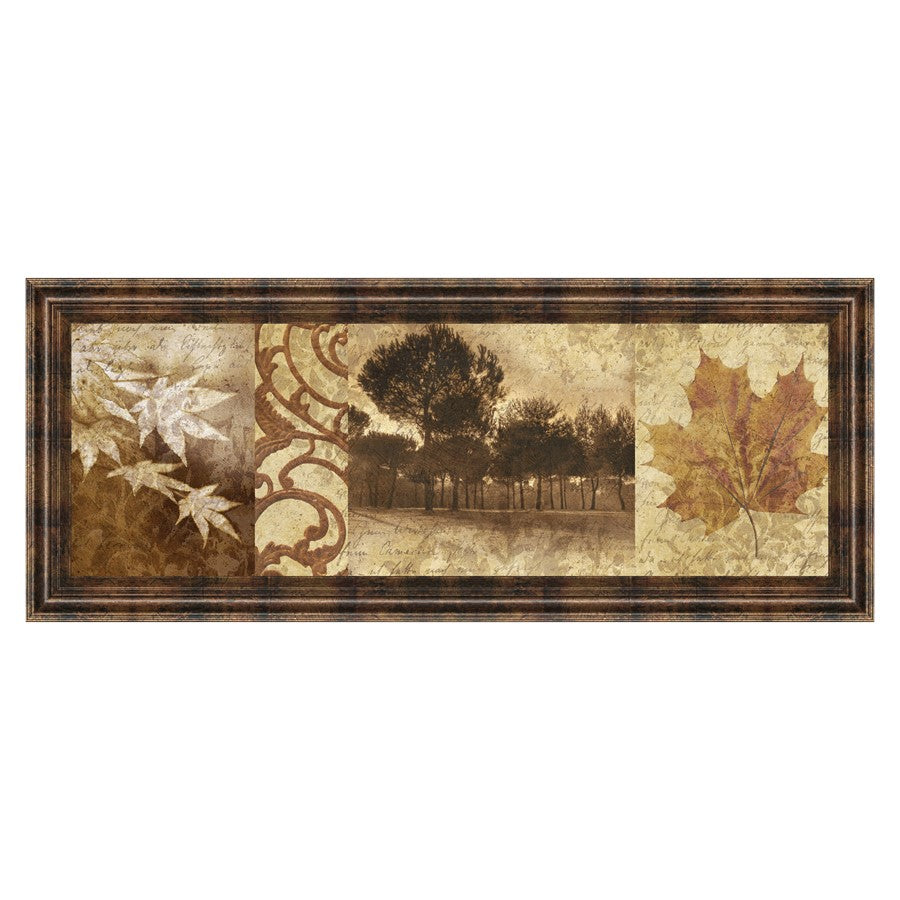 Classy Living Equinox Harmony 42x18in Wall Art | Transitional Botanical Print in Dark Chocolate MDF Frame | Living Room & Bedroom Decor | 42 | Model 1136
