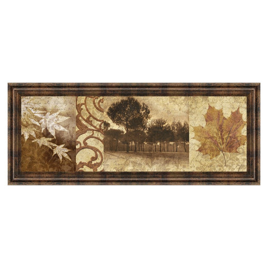 Classy Living Equinox Harmony 42x18in Wall Art | Transitional Botanical Print in Dark Chocolate MDF Frame | Living Room & Bedroom Decor | 42 | Model 1136