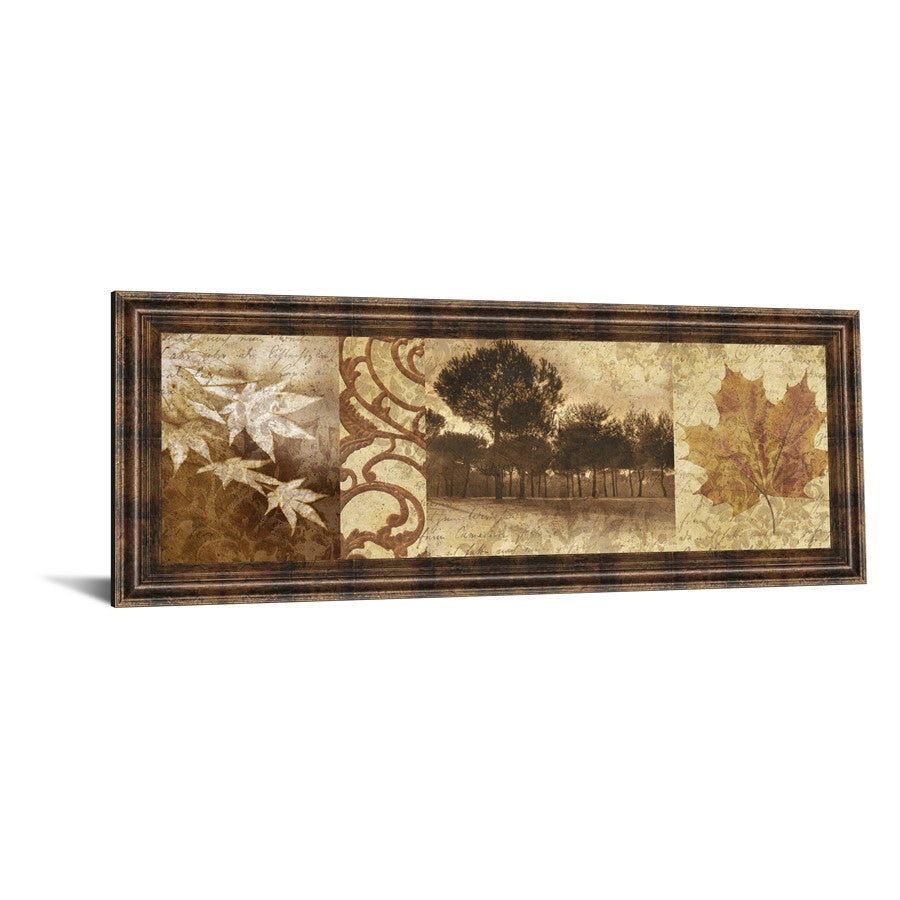 Classy Living Equinox Harmony 42x18in Wall Art | Transitional Botanical Print in Dark Chocolate MDF Frame | Living Room & Bedroom Decor | 42 | Model 1136