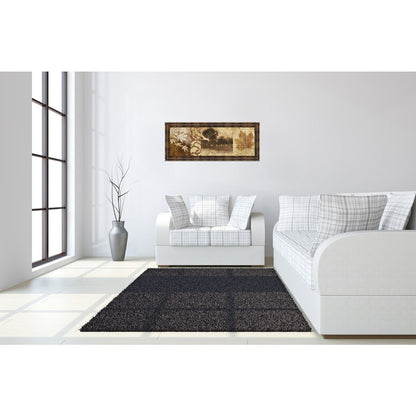 Classy Living Equinox Harmony 42x18in Wall Art | Transitional Botanical Print in Dark Chocolate MDF Frame | Living Room & Bedroom Decor | 42 | Model 1136