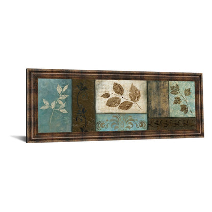 Classy Living Frosty Morning I Wall Art 42x18in | Transitional Multicolor Botanical Print in Dark Chocolate MDF Frame | Living Room & Office | Model 1145