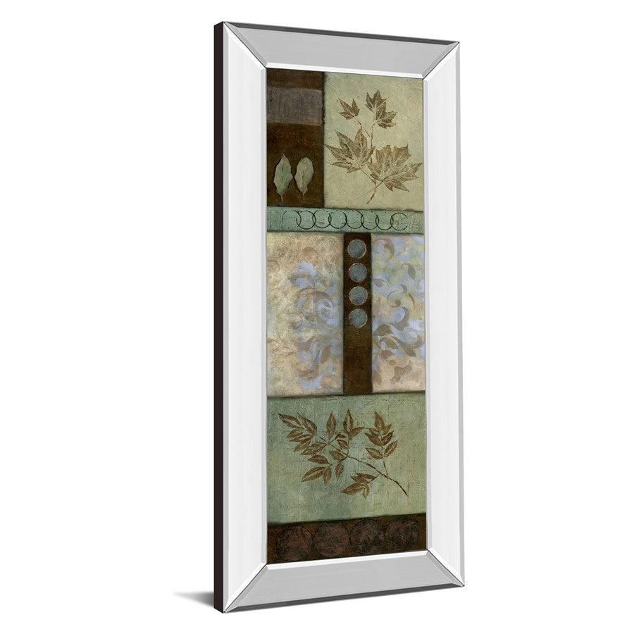 Classy Living Verdant Leaf Collage 18x42in Wall Art | Transitional Mirrored Frame | Living Room & Bedroom Botanical Decor | 18 x 42 x 3 in | Model 1150MF